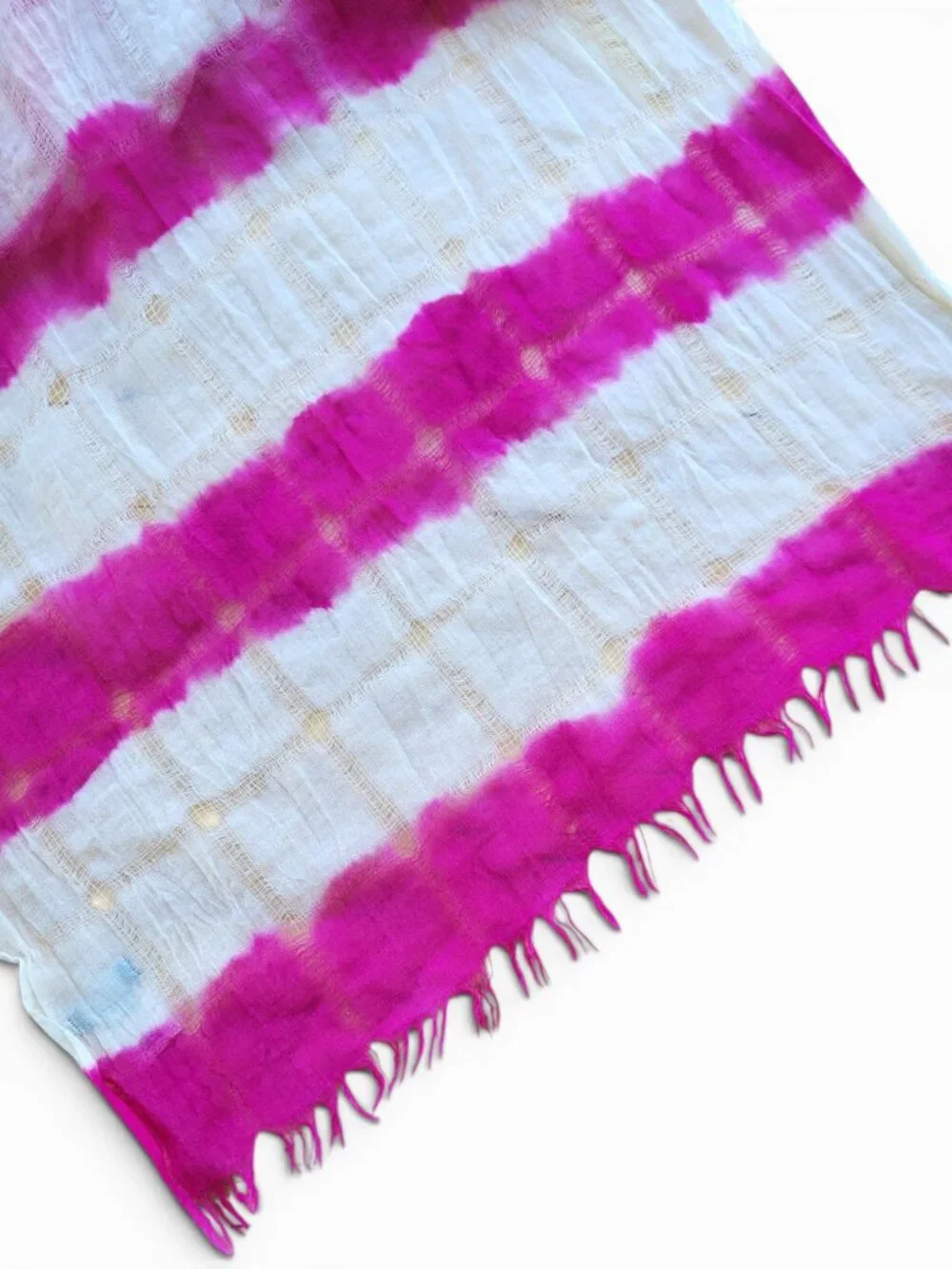 J. Crew Light & Airy Magenta Pink Raw Edge Wool Shibori Scarf